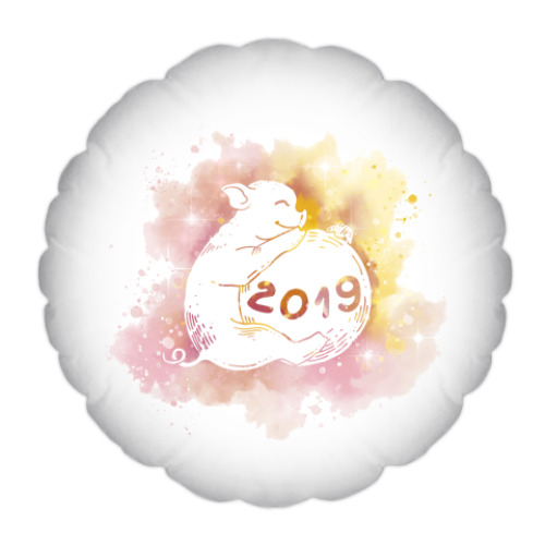 Подушка Новогодняя свинка 2019