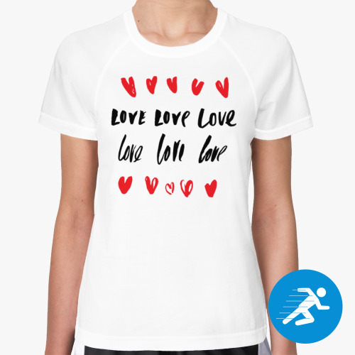 Женская спортивная футболка LOVE LOVE LOVE