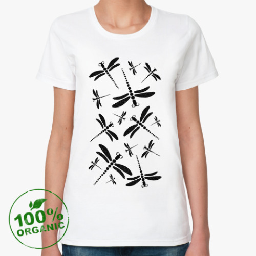 Женская футболка из органик-хлопка Стрекозы
