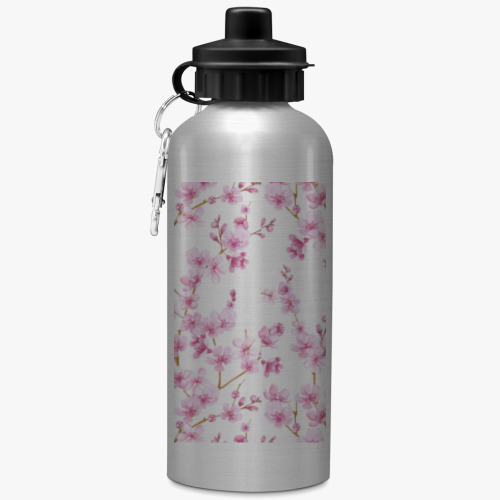 Спортивная бутылка/фляжка Весенняя сакура цветущая вишня маленькие цветы