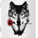 Волк с розой