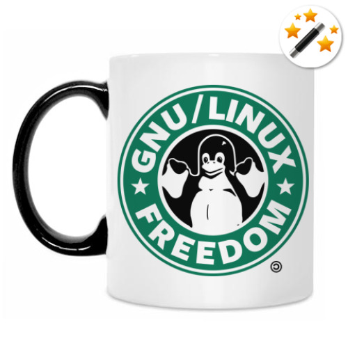 Кружка-хамелеон Линукс пингвин Tux
