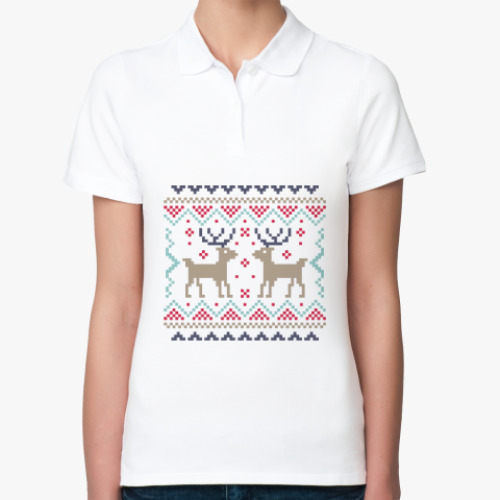 Женская рубашка поло Орнамент с оленями