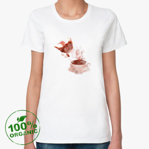 Женская футболка из органик-хлопка Кофейный дракнчик