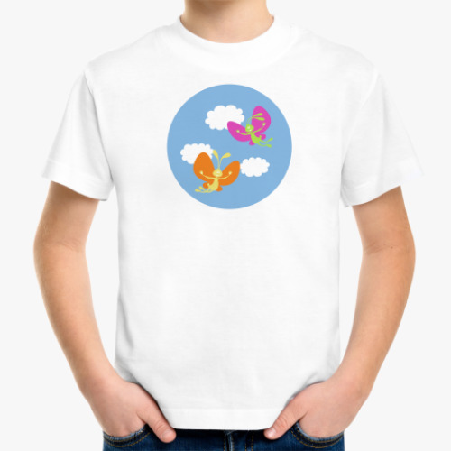 Детская футболка  'Зайцы летят'