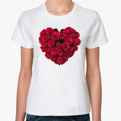 Классическая футболка Сердце из роз