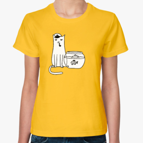 Женская футболка Кот-моряк