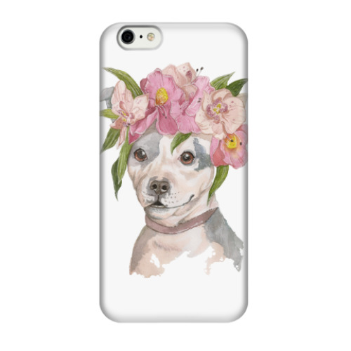 Чехол для iPhone 6/6s Собака в цветах