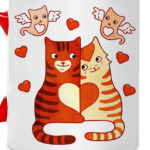 Котики и сердечки на День Влюбленных 14 февраля