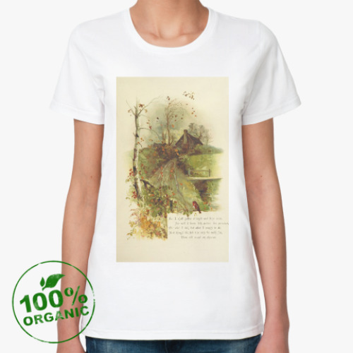 Женская футболка из органик-хлопка Страница книги (пейзаж)