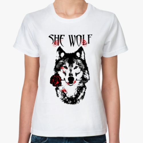 Классическая футболка She Wolf -  Волчица