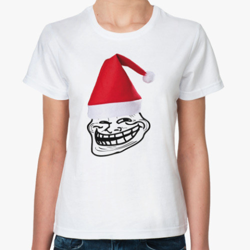 Классическая футболка  новогодний Trollface