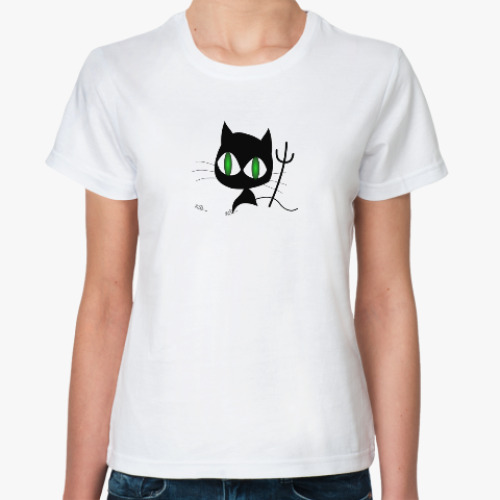 Классическая футболка Кошечка-чертенок