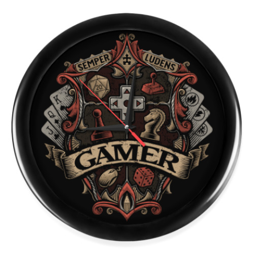 Настенные часы Герб Геймера Gamer