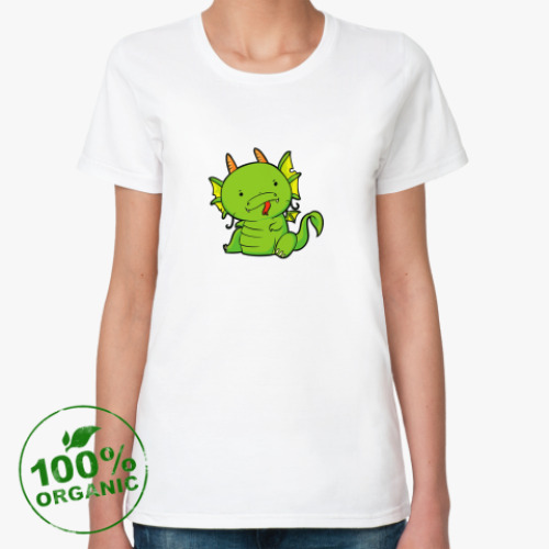Женская футболка из органик-хлопка  органик  Дракоша