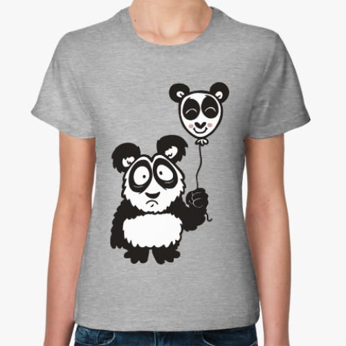 Женская футболка Панда с шариком