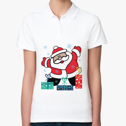 Женская рубашка поло Дед Мороз с подарками