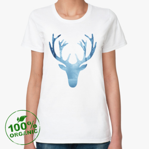 Женская футболка из органик-хлопка Лесной олень / Wood deer