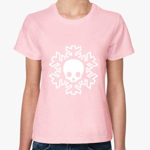 Женская футболка Cнежинка skull!