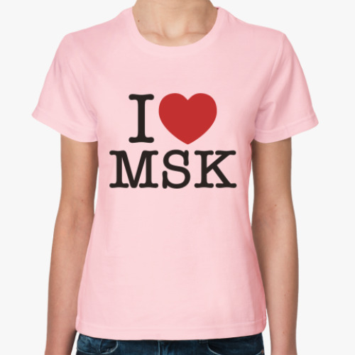 Женская футболка I LOVE MSK