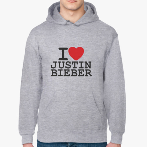 Толстовка худи I love Justin Bieber