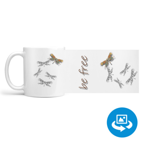 Кружка (круговая запечатка) Стрекоза, Dragonfly