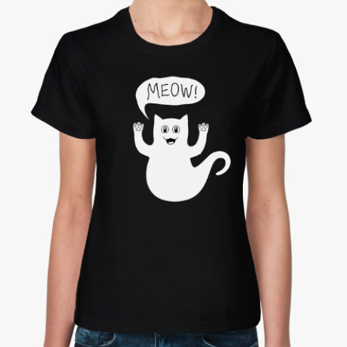 Женская футболка Призрачный кот