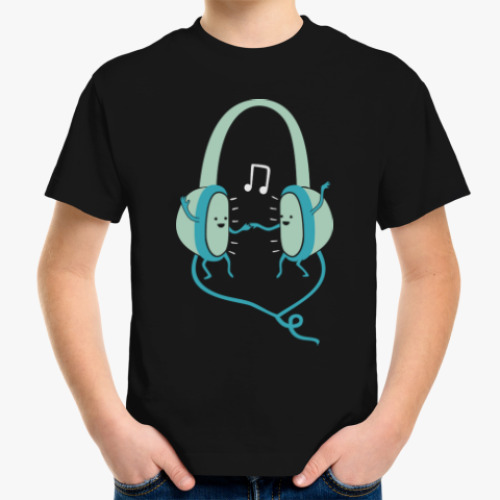 Детская футболка Наушники друзья музыка встреча