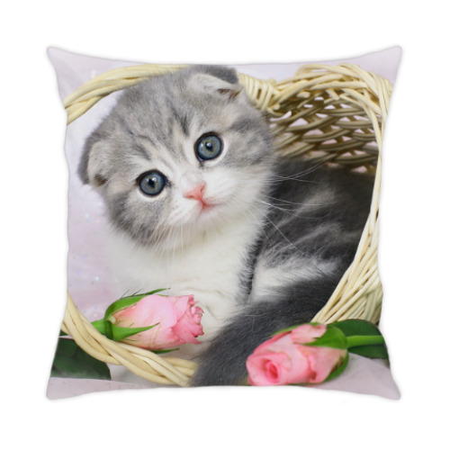 Подушка Кот в корзине
