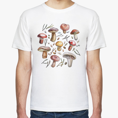 Футболка Принт с лесными грибами