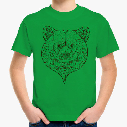 Детская футболка голова медведя