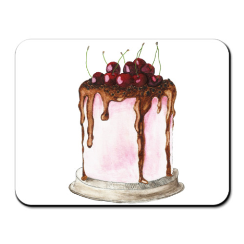 Коврик для мыши вишневый торт