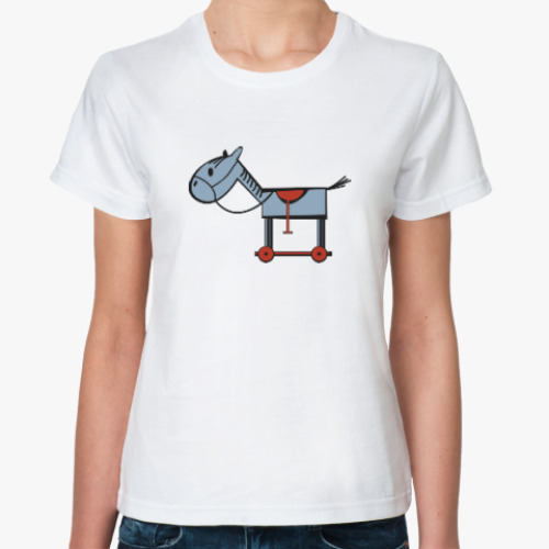 Классическая футболка лошадь horse