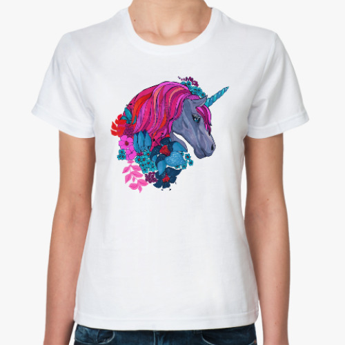 Классическая футболка Единорог в цветах