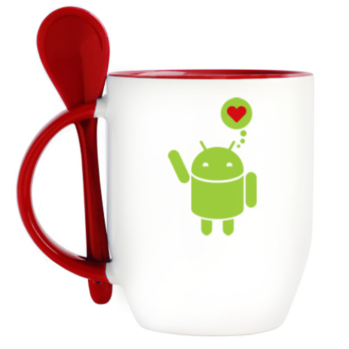 Кружка с ложкой Love Android