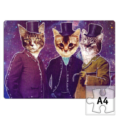 Пазл Три космических кота
