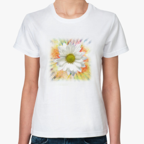 Классическая футболка  Ромашка Flower