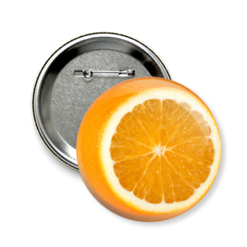 Значок 58мм апельсин