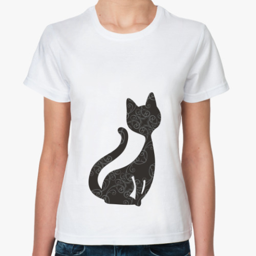 Классическая футболка Кошка с узором