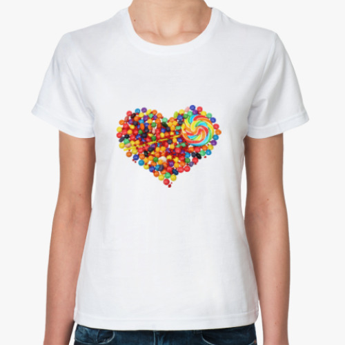 Классическая футболка I love you - Любовь в сердце