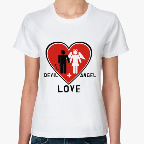Классическая футболка DEVIL+ANGEL