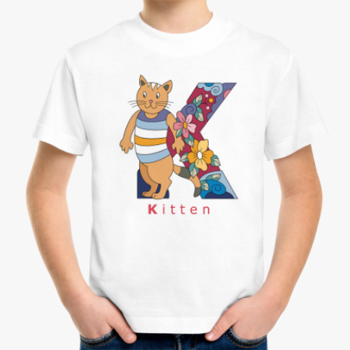 Детская футболка Школьная Кошка