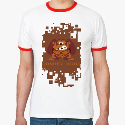 Футболка Ringer-T Pixel Donkey Kong