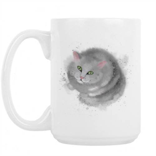 Кружка Серый кот, кошка