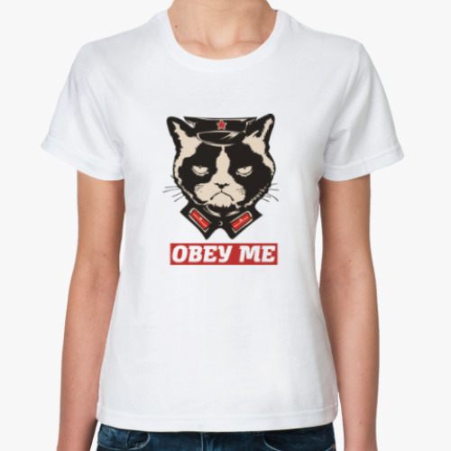 Классическая футболка Obey the kitty