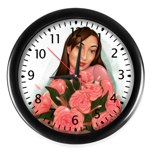 Настенные часы Арт «девушка с цветами