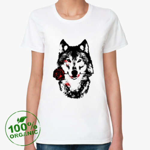 Женская футболка из органик-хлопка Волк и Роза