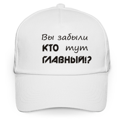 Кепка бейсболка Вы забыли кто тут главный?