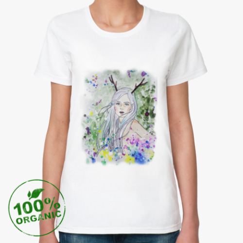 Женская футболка из органик-хлопка Лесная фея, эльф