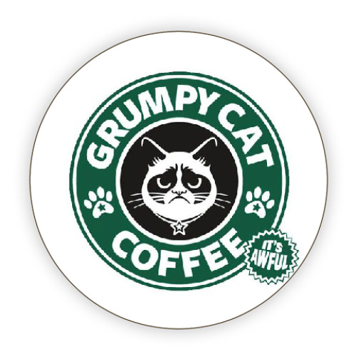 Костер (подставка под кружку) Grumpy Cat coffee